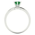 thumbnail image 4 of Clara Pucci 14K White Gold Solid Gold Emerald Solitaire Anniversary Ring for Women - 0.5 cttw Round Cut, 4 of 8