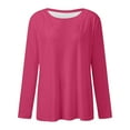thumbnail image 3 of Women's Casual Crew Neck Long Sleeve T Shirt Printed Breathable Top Stretch Shirts for Women Tee Shirts Woman Apparel Shirt Layering Long Sleeve Blank Athletic Shirts Athletic Short Sleeve Tops for, 3 of 3