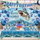 thumbnail image 1 of Artículos de fiesta para fiesta de cumpleaños de tiburones con pancarta, telón de fondo y más, 1 of 5