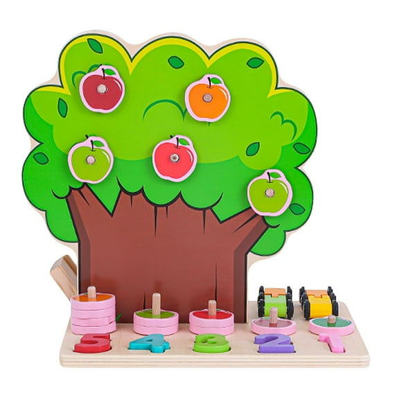 Teaching Aids Apple Tree Children Picking Apples Number Digital Kindergarten Early Education Toy Gliding Track Car