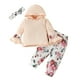 thumbnail image 1 of Gibobby Conjunto con capucha para niño Ropa infantil para niñas pequeñas, pijamas, Tops de flores, pantalones con diadema, conjunto de ropa para bebés(Blanco,3-6 Meses), 1 of 5