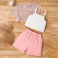 thumbnail image 2 of Afdoent Baby Girl Clothes Set Toddler Summer Casual Wear Top And Suspenders Romper Everyday Outfit For Baby 1 6 Years Fashion Clothes Outfits 1-2 Y, 2 of 5