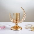thumbnail image 7 of EUDIDV Home Decor Accents Shaped Crystal Pillar Candle Tealight Metal Crystal Pillar Candle Stand Votive Candlestick Candle Lamp For Dining Table Centerpiece Wedding Gold Home Decor Clearance Accents, 7 of 7