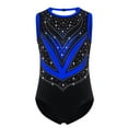 thumbnail image 2 of Sholeno Kids Girls Sparkly Gymnastics Leotard Sleeveless Crisscross Back Ballet Dance Bodysuit Shiny Activewear Blue 8, 2 of 6