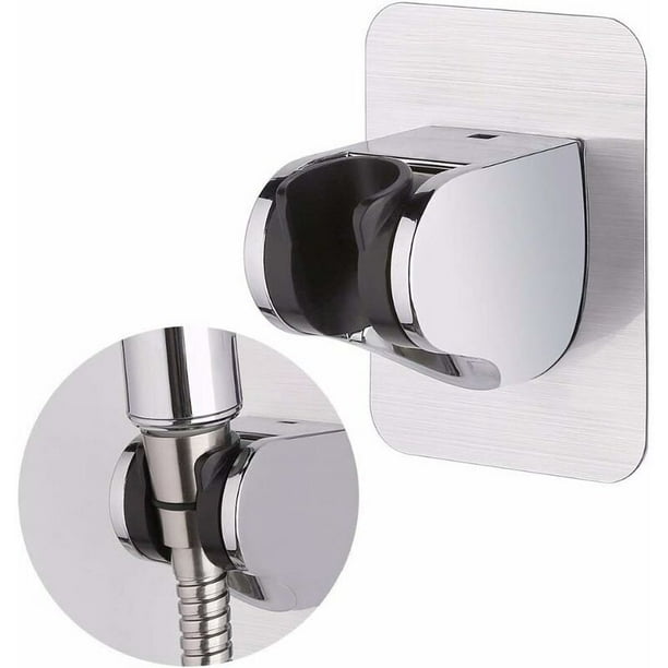 Soporte de ducha Adhesivo 3M Desmontable Montado en la pared Soporte de cabezal de ducha con ángulo ajustable Resistente al agua Montado en la pared para baño de hotel 1PC JAMW Sencillez