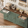 thumbnail image 6 of Homfa 6-Doors Farmhouse Sideboard with 2-Drawers, 70.8" W Buffet Cabinet with Adjustable Shelves for Kitchen Dining Room, Green, 6 of 7