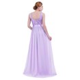 thumbnail image 2 of YIZYIF Womens Ladies Embroidered Chiffon Bridesmaid Dress Sleeveless Long Evening Party Prom Gown Maxi Dress Lavender 16, 2 of 6