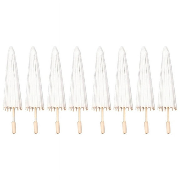 8PCS Paper Parasol Wedding Umbrella Party Favor 40cm Bamboo Umbrellas for Bridal Shower_wm25
