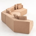 thumbnail image 2 of Spaco Brown 181" Extra Large Teddy Sherpa Sofa, Modular, 9 Pillows Included, Vacuum-Compressed 72H Rebound, Flexible Layout, Spacious Rooms, 2 of 7