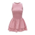 thumbnail image 5 of XIAOCHA Smocked Bodice Dress for Women Crew Neck Sleeveless Summer Party Mini Dress, 5 of 5