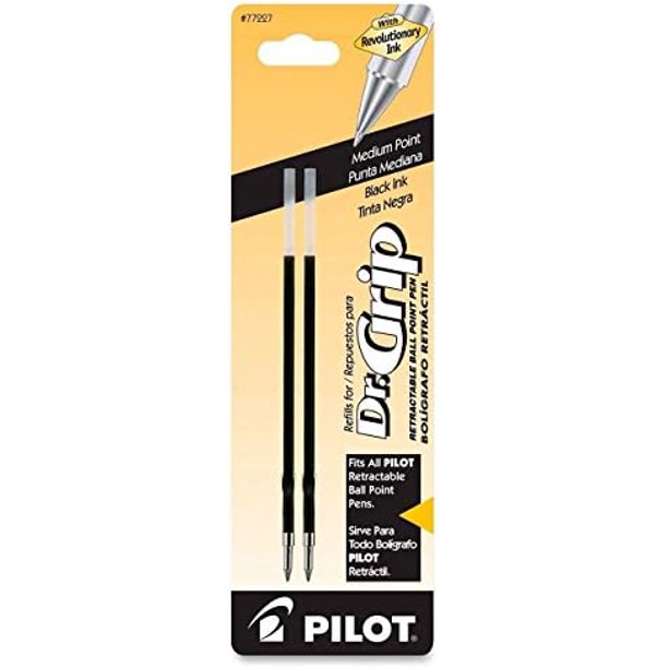 Pilot Better/EasyTouch/Dr Grip Retractable Ballpoint Pen Refills, 1.0mm, Medium Point, Black Ink