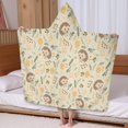thumbnail image 5 of Cute Hedgehogs and Pioneer Flower Pattern Hooded Bath Towel，60"x35" for Ages 3 To 12 Kids, Quick Dry Lightweight Soft Microfiber Hood Beach Towel Cover Up for Kids, 5 of 7