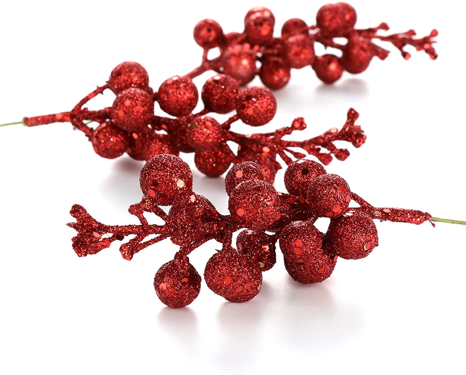 Glitter Berry Stems Christmas Berry Picks Artificial Berry - Temu