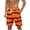 Orange-2, variant on Men's Breathable Striped Board Shorts with Pockets Lightweight Beachwear with Drawstring Waist for Resort Vacations Black M