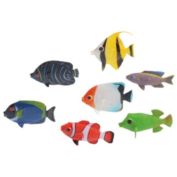 US Toy Assorted Color and Design Tropical Fish Figure Play Set (Lot of 12)