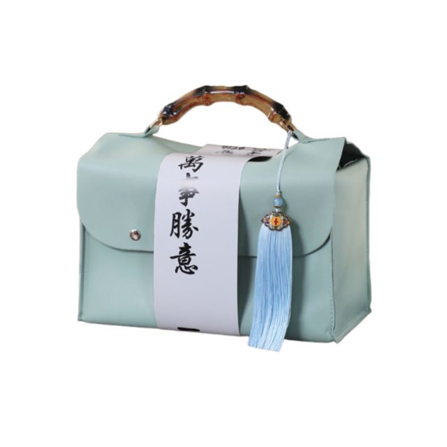 Abbraccia Caja de regalo de cuero, bolsa de lujo para mooncakes, empaque elegante tipo bolso, eventos empresariales, regalo festivo