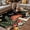 Black, variant on Spring Mushrooms Outdoor Rug for Patio/Deck/Porch, Non-Slip Large Area Rug 5 x 7 Ft, Farmhouse Pastoral Botanical Watercolor Indoor Outdoor Rugs Washable Area Rugs, Camping Rug Carpet Runner
