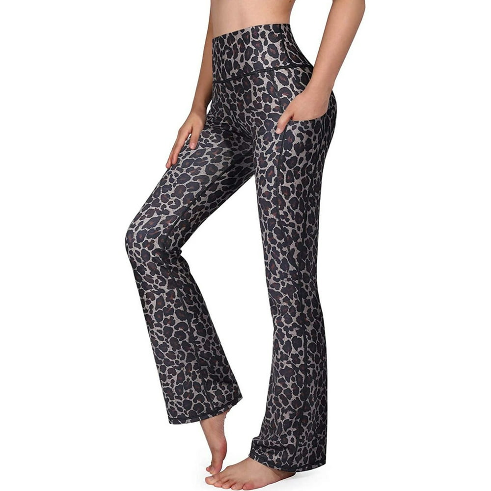 leopard bootcut pants