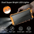 thumbnail image 4 of Outdoor Solar Portable Power Bank with Wireless Charging, Built-in 4 Cables, 20000mAh Battery, IP65 Waterproof, Dustproof, Digital Display power, Dual LED Flashlight, High Conversion efficiency, 4 of 5