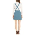 thumbnail image 3 of INSPIRE CHIC Robe Chasuble Mini en Velours Côtelé à Col en V pour Femmes, Bleu Poussiéreux, 3 of 6