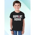 thumbnail image 2 of Breast Cancer Support Squad Pink Ribbon Youth T-shirt, L, Black, 2 of 6