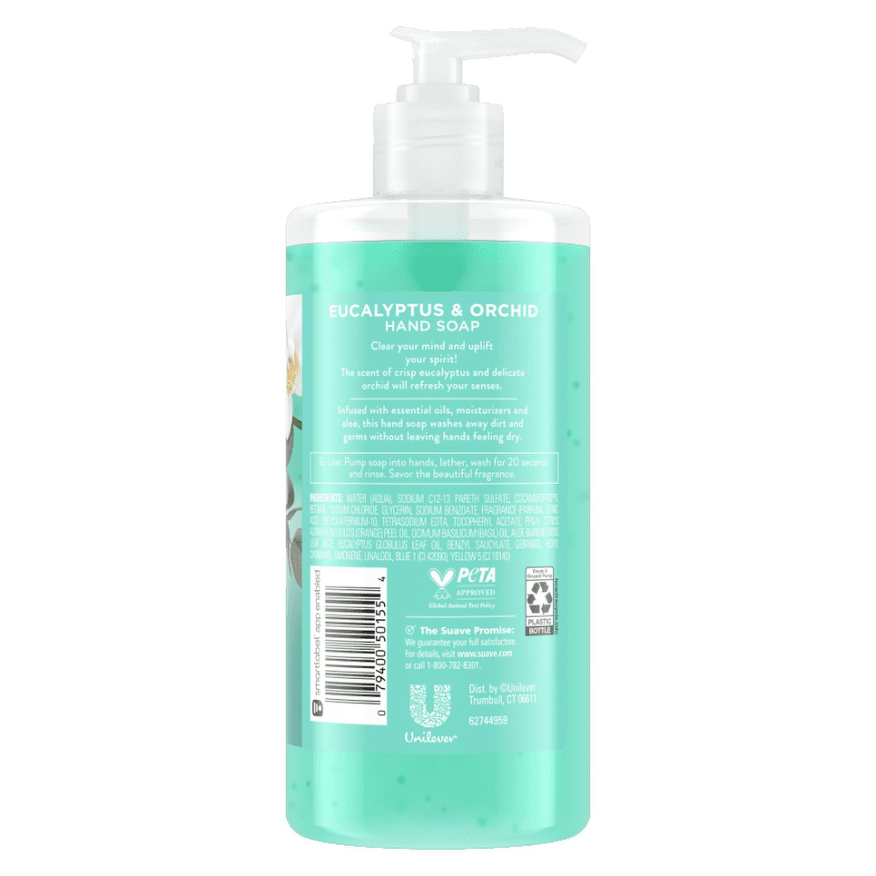 (4 pack) Suave Essentials Liquid Hand Soap, Refreshing Eucalyptus & Orchid, 13.5 fl oz