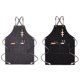 thumbnail image 5 of WEUVEB Delantal De Cocina Negro De Lona Resistente Con Bolsillos Y Ajustables Para Cafetería, 5 of 8