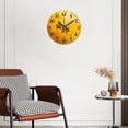 thumbnail image 2 of 10 Inch Wall Clock Battery Operated Square Clock for Office, Kitchen, Outdoor, Living Room, Yellow Bee Oil Painting, 2 of 7