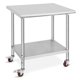 thumbnail image 1 of Yeshouse mesa de trabajo de acero inoxidable con ruedas, resistente y certificada NSF, estante inferior ajustable, ideal para cocina comercial, hoteles, garajes y preparación de alimentos, 1 of 8