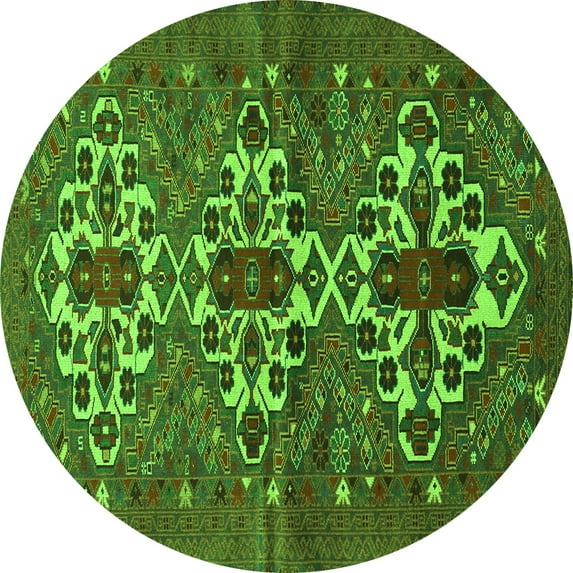 Ahgly Company Indoor Round Persian Green Traditional Area Rugs, 8' Round