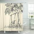 thumbnail image 1 of ABPHQTO Park Swing Under The Tree Vector Illustration Playground Drawing Sketch Cortina de ducha 150x180 cm, 1 of 1