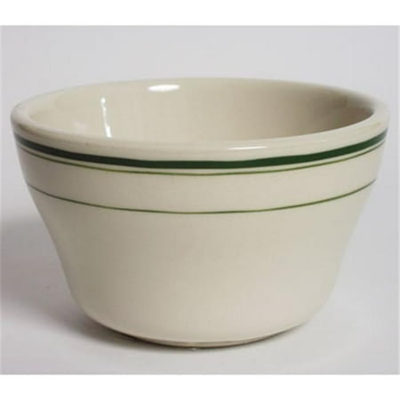 

Green Bay 8 oz. Wide Rim Rolled Edge with Green Band Bouillon - American White - 3 Dozen