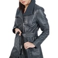 thumbnail image 3 of Boston Harbour Daniela Motorcycle Leather Jacket Women - Navy Blue Ladies Leather Jacket, 3 of 7