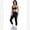 Black, variant on IBTOM CASTLE Two Piece Workout Sets for Women Color Block Strappy Sports Bra High Waist Leggings Yoga Pilates Outfits S Black