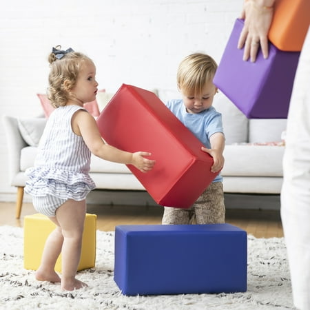 ECR4Kids SoftZone Toddler Foam Building Blocks, Assorted, 7-Piece