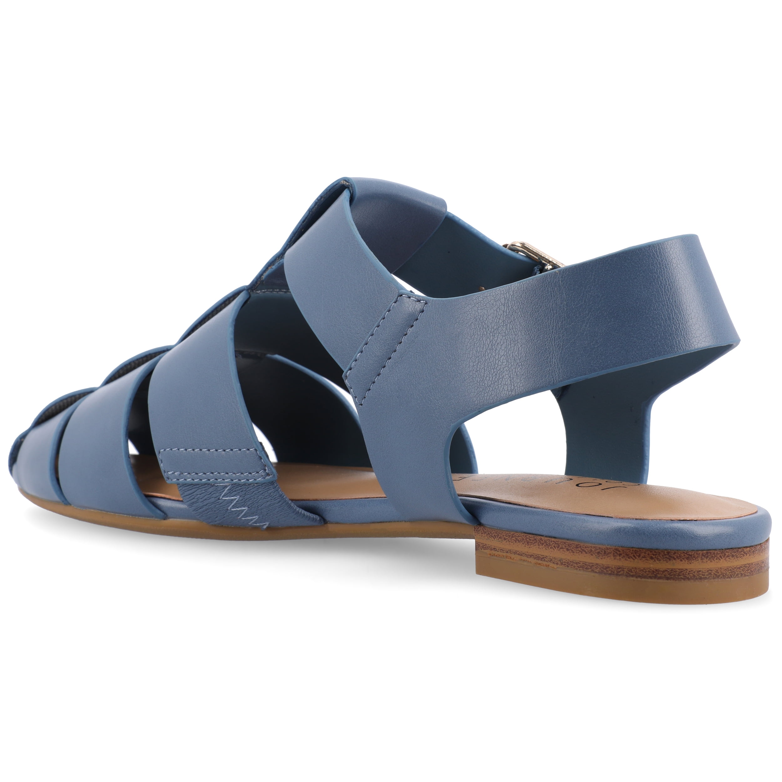 Journee Womens Cailinna Caged Buckle Square Toe Flats, Widths Available