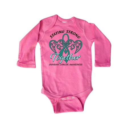 

Inktastic Ovarian Cancer Awareness Staying Strong Together Gift Baby Boy or Baby Girl Long Sleeve Bodysuit