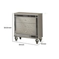 thumbnail image 5 of Nightstand with USB and Circular Decorative Pattern Silver - Saltoro Sherpi, 5 of 5