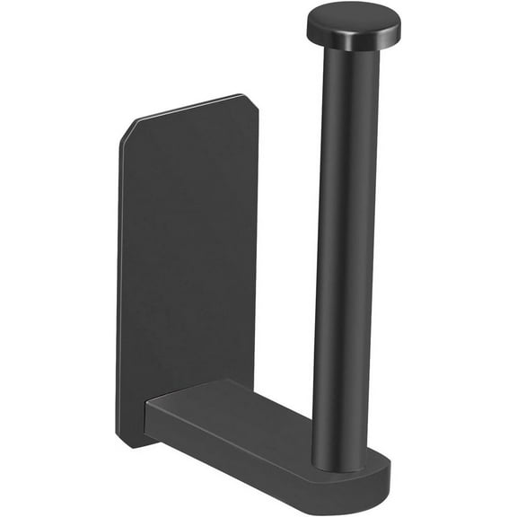 Januofit Self Adhesive Toilet Paper Holder Kitchen Washroom Adhesive Toilet Roll Holder No Drilling for Bathroom Stick on Wall Stainless Steel Brushed Black