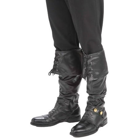 Forum Novelties Men's Deluxe Adult Pirate Boot Covers with Studs, Black, One (Best Deal On Hunter Boots)