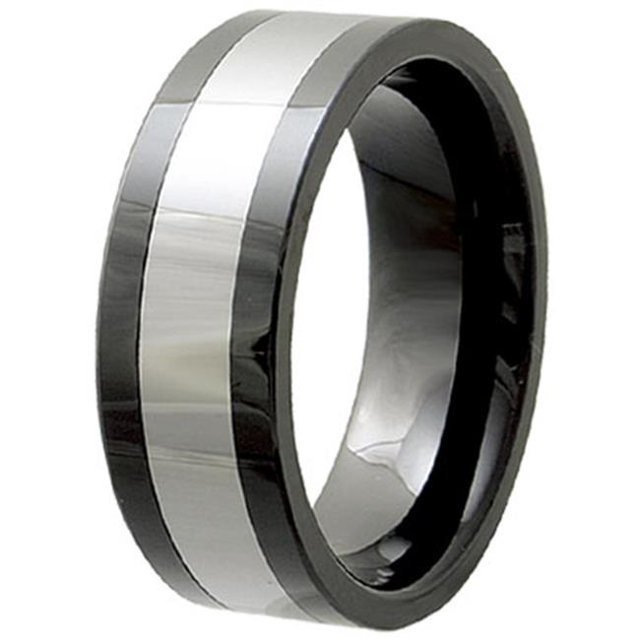 Classic Flat Ceramic Band Ring Size - 9