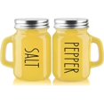 thumbnail image 1 of GHSDFBB Yellow Salt and Pepper Shakers Set-Yellow Kitchen Decor and Accessories for Home Restaurants Wedding-Glass Salt and Pepper Set for Cooking Table, RV, BBQ, Easy to Clean & Refill, 1 of 7