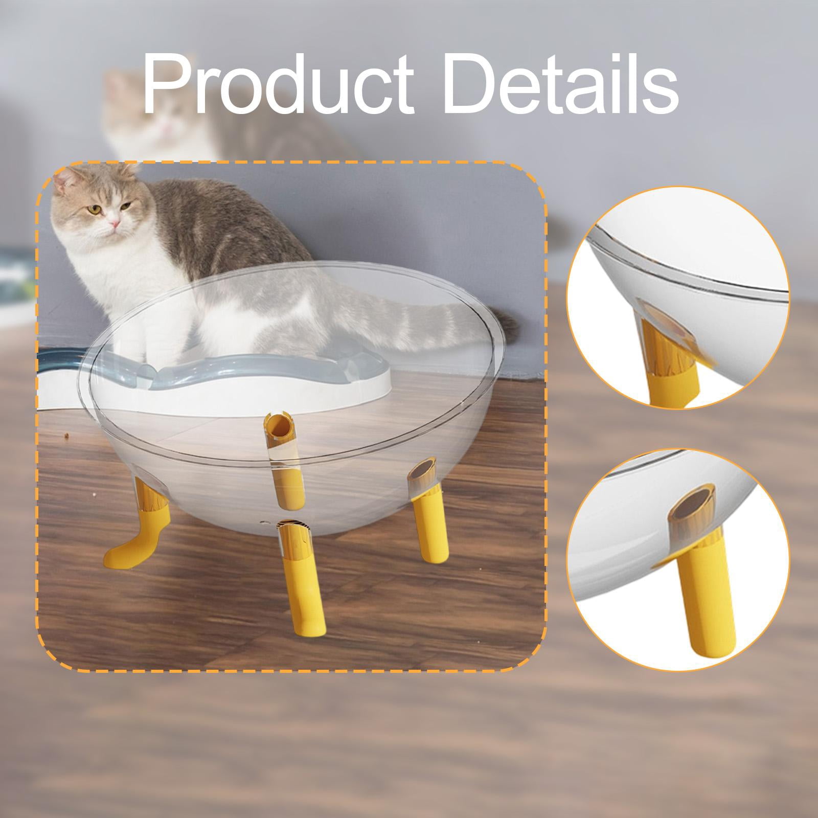 Space Capsule Cat Bed Pet Accessories Acrylic Dome Design All Season Indoor Small Pets Sleeping Nest