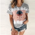thumbnail image 1 of Fiudx Ofertas Flash Del Día Camiseta de Manga Corta con Cuello Redondo y Estampado Del Día de La Independencia para Mujer, 1 of 4