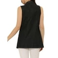 thumbnail image 3 of Allegra K Women's Casual Button Down Sleeveless Pockets Mid-Long Denim Vest M Black, 3 of 6