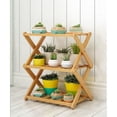 thumbnail image 1 of 3-Layer Shoe Place, Folding Shoe Place In Bamboo, Suitable for Home, Living Room, Balcony 40 Cm Length, 1 of 5
