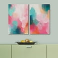 thumbnail image 2 of IDEA4WALL Canvas Print Wall Art Set Abstract Expressionist Pink & Blue Illustration Splicing Color Blocks Pattern Modern Digital Art Wall Decor Minimal for Home Decor - Canvas 16"x24"x2, 2 of 5