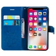 thumbnail image 4 of iPhone XR Wallet Case, Dteck Embossed Butterfly Magnetic Flip PU Leather Folio Stand Case Cover Built-in Card Slots & Money Pocket, with wrist Strap, For Apple iPhone XR, Blue, 4 of 8