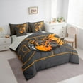 thumbnail image 3 of Manfei Boys Basketball 7 Pieces Bedding Comforter Set,Sport Theme Full Bedding Set,Orange Gray Fitted Sheet Flat Sheet For Teens,Super Cozy Room Decor Reversible, 3 of 8