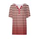 thumbnail image 5 of Fiudx Ofertas y Liquidaciones Camiseta Casual de Moda para Mujer Blusas Estampadas a Rayas Degradadas Top con Botones y Cuello En V, 5 of 5